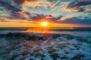 Beautiful sunrise over the sea