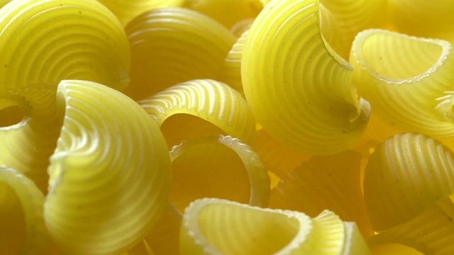 Rigati dry pasta in rotation