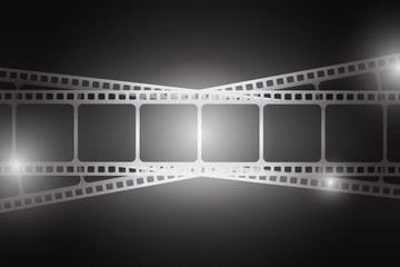 Background with film strip. Cinema concept vector illustration.