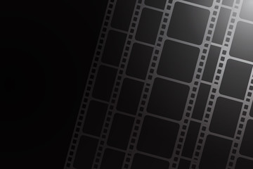 Fototapeta premium Background with film strip. Cinema concept vector illustration.