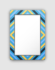 Photo Frame with Blue Border and Abstract Figures