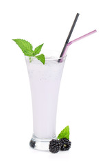 Blackberry milk smoothie with mint