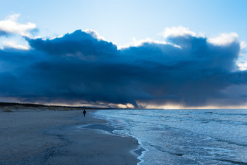 Baltic sea and clouds, Liepaja, Latvia.