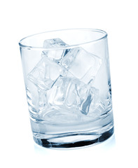 Glass with ice cubes