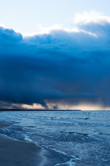 Baltic sea and clouds, Liepaja, Latvia.