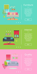 Furniture and Interior Pages Vector Illustration