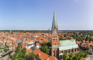 Fototapeta premium Aerial view of Luneburg, Germany