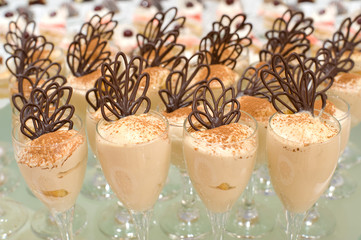 ice cream in glass stemwares