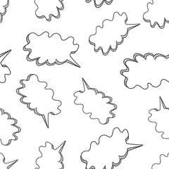 Hand drawn speech bubble icon seamless pattern background. Business flat vector illustration. Speech bubble sign symbol pattern.