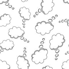 Hand drawn speech bubble icon seamless pattern background. Business flat vector illustration. Speech bubble sign symbol pattern.