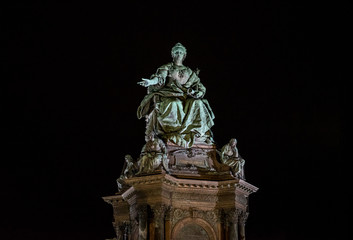 Fototapeta na wymiar Old European Statue at Night