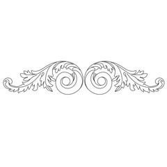 Fototapeta premium Vintage baroque ornament, corner. Retro pattern antique style acanthus. Decorative design element filigree calligraphy vector. - stock vector