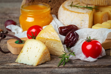 cheese on wooden table