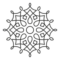 Simple Mandala Shape for Coloring. Vector Mandala. Floral. Flower. Oriental. Book Page. Outline.