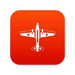 Military aircraft icon digital red