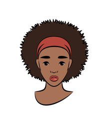 Afro Girl. Vector Illustration of an Afro Girl with Curly Hair