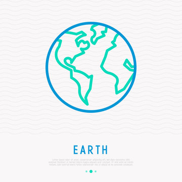 Earth thin line icon. Modern vector illustration.