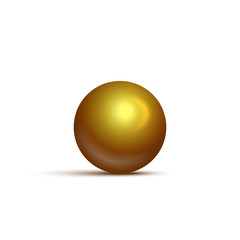 Golden ball isolated on white background. Vector realistic design element.