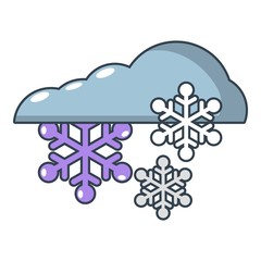 Snowflake icon, cartoon style