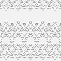 white lace borders with shadow, ornamental paper lines, vector eps10