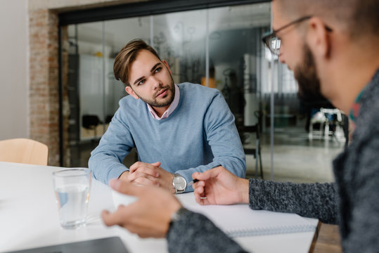 Carefully listening to company recruiter's question at a job interview