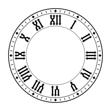 Clock with roman numerals