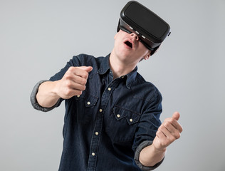 Man in virtual reality
