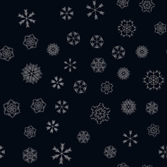 vector snowflakes seamless pattern