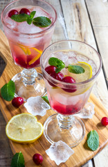 Cold winter cocktail with cranberry