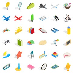 Kid icons set, isometric style