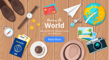  Travel and tourism. Advertisement banner