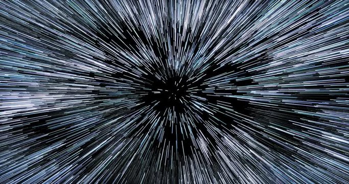 Hyperspace through dense starfield cluster