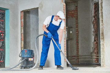 cleaning service. dust removal with vacuum cleaner