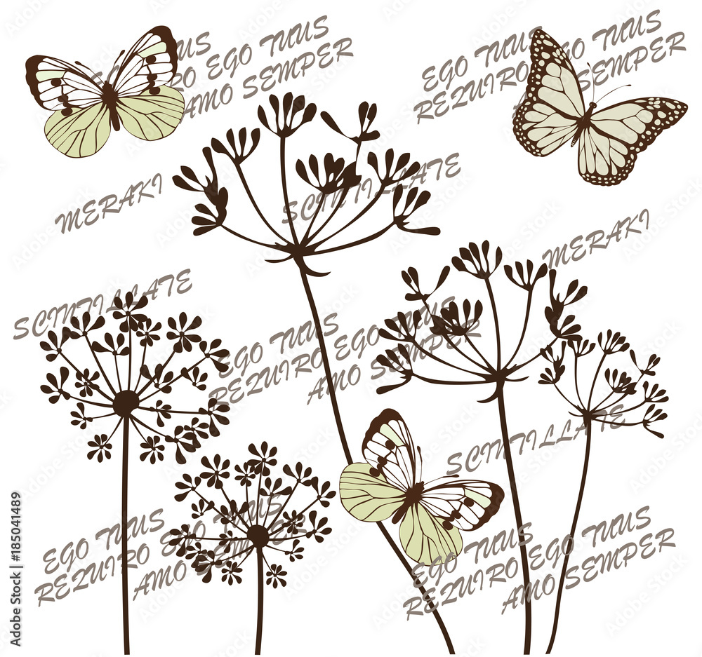 Poster Vector Botanical Flowers