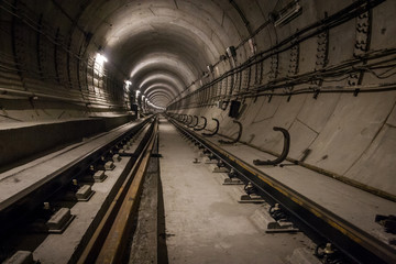 Deep metro tunnel under constraction
