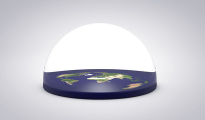 Flat earth concept. 3D Rendering. Elements of this image furnished by NASA