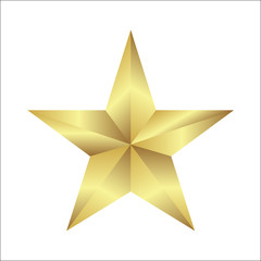 Brilliant Gold Star. Illustration for design on a white background