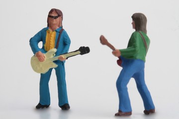 miniatura di musicisti rock