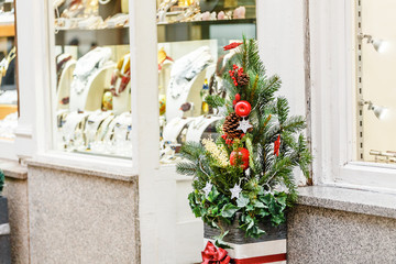 Christmas Storefront of Jewelry Store