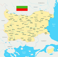 Bulgaria Map - Detailed Vector Illustration