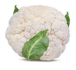 Fresh cauliflower isolated on white background with clipping path