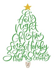 Christmas tree word art