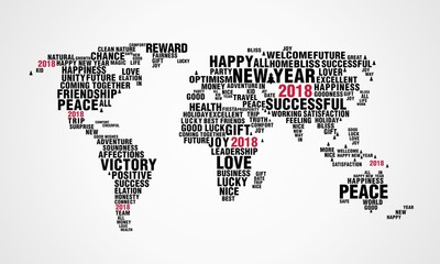Naklejka premium New wishes for 2018