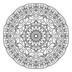 Linear detailed mandala. Vector illustration