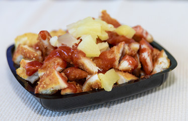 Chinese chicken with potatoes in sweet sauce
