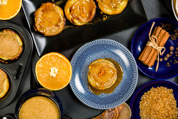 Typical homemade Portuguese Custard Tarts