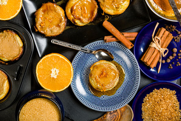 Typical homemade Portuguese Custard Tarts