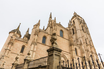 Fototapeta na wymiar The Segovia Cathedral, one of the last Gothic temples to be built in Europe. Spain