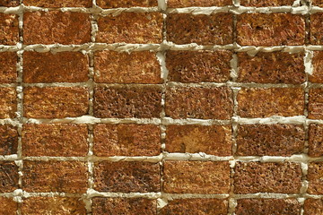 background  wall  texture.Red brick in old wall on my house.