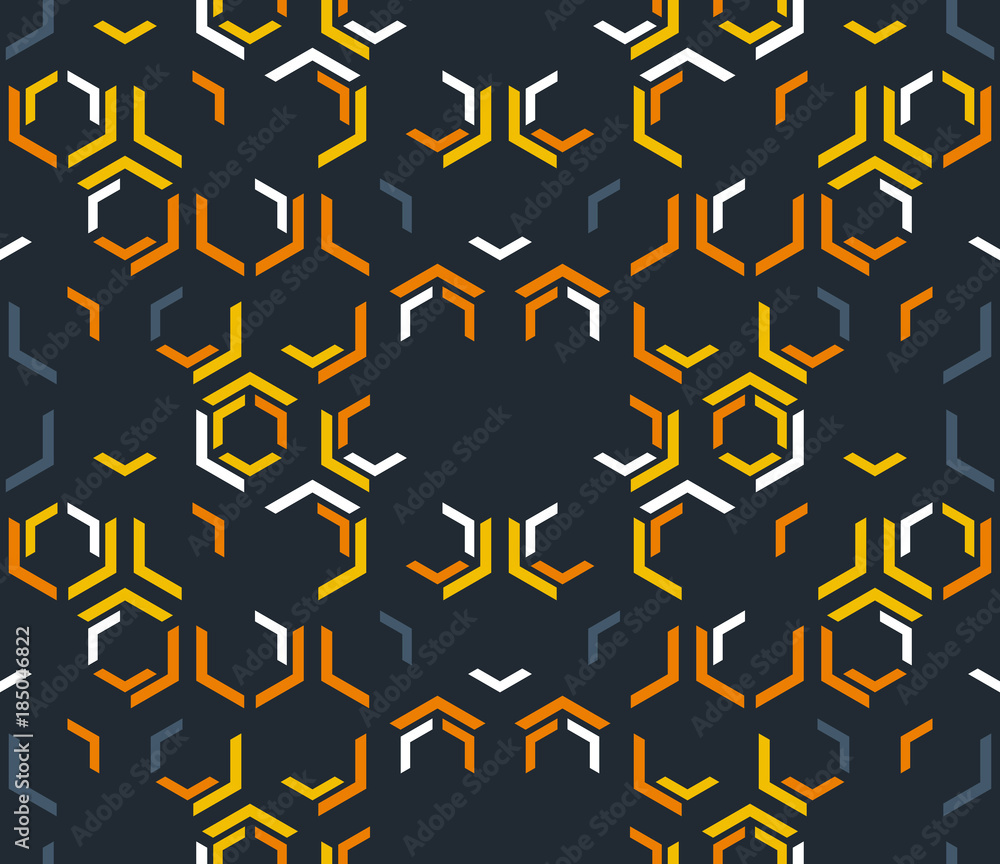 Poster abstract seamless pattern of hexagons. modern technologies.